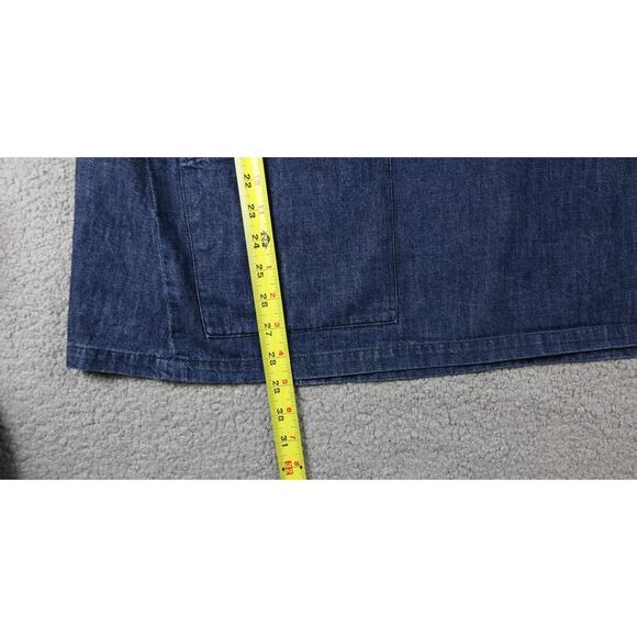 Eskandar 1 Top Blue Denim One Pocket Short Sleeve Cotton Boat Neck Tunic Poland - Picture 11 of 13